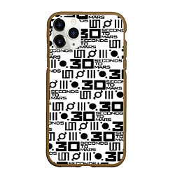 Чехол iPhone 11 Pro матовый Thirty Seconds to Mars pattern rock, цвет: 3D-коричневый