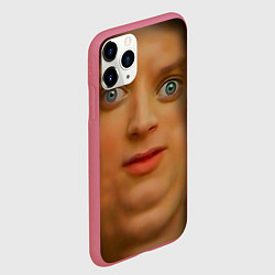Чехол iPhone 11 Pro матовый Мем упоротый Фродо улыбается, цвет: 3D-малиновый — фото 2