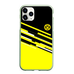 Чехол iPhone 11 Pro матовый Borussia текстура спорт, цвет: 3D-салатовый