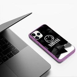 Чехол iPhone 11 Pro матовый Nirvana текстура рок, цвет: 3D-фиолетовый — фото 2
