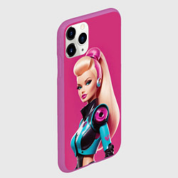 Чехол iPhone 11 Pro матовый Кукла Барби - киберпанк, цвет: 3D-фиолетовый — фото 2