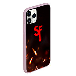 Чехол iPhone 11 Pro матовый Sally face искры огня, цвет: 3D-розовый — фото 2