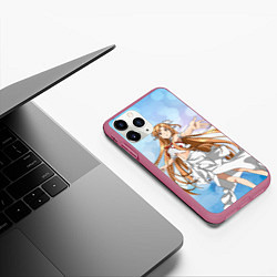 Чехол iPhone 11 Pro матовый Асуна Юки из Мастеров меча онлайн, цвет: 3D-малиновый — фото 2