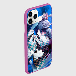 Чехол iPhone 11 Pro матовый Гию Томиока из Клинка рассекающего демонов, цвет: 3D-фиолетовый — фото 2