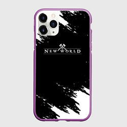 Чехол iPhone 11 Pro матовый New world штрихи красок, цвет: 3D-фиолетовый