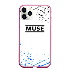 Чехол iPhone 11 Pro матовый MUSE рок стиль краски, цвет: 3D-малиновый