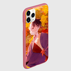 Чехол iPhone 11 Pro матовый Гэн Асагири на фоне листвы из Доктора Стоуна, цвет: 3D-малиновый — фото 2