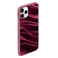 Чехол iPhone 11 Pro матовый Шелк бургунди, цвет: 3D-малиновый — фото 2