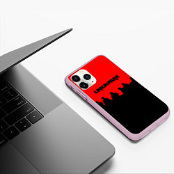 Чехол iPhone 11 Pro матовый Linkin park rock team, цвет: 3D-розовый — фото 2