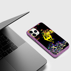 Чехол iPhone 11 Pro матовый The elder scrolls краски глитч, цвет: 3D-фиолетовый — фото 2