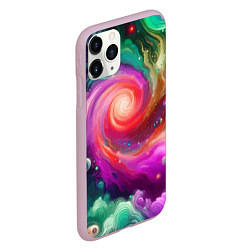 Чехол iPhone 11 Pro матовый Космическая неоновая фантазия - нейросеть, цвет: 3D-розовый — фото 2