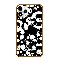 Чехол iPhone 11 Pro матовый Модная чб абстракция - нейросеть, цвет: 3D-коричневый