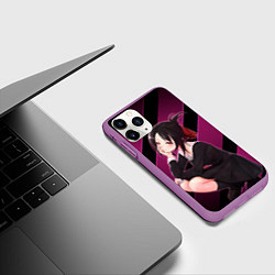 Чехол iPhone 11 Pro матовый Кагуя из Kaguya sama wa Kokurasetai, цвет: 3D-фиолетовый — фото 2