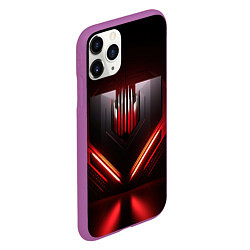 Чехол iPhone 11 Pro матовый Красная и черная кибернетика, цвет: 3D-фиолетовый — фото 2