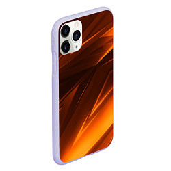 Чехол iPhone 11 Pro матовый Geometry stripes orange, цвет: 3D-светло-сиреневый — фото 2