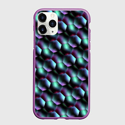 Чехол iPhone 11 Pro матовый Красно-черно-зеленые кубики, цвет: 3D-фиолетовый