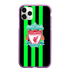 Чехол iPhone 11 Pro матовый Liverpool line green, цвет: 3D-фиолетовый