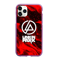 Чехол iPhone 11 Pro матовый Linkin park красный огонь, цвет: 3D-фиолетовый