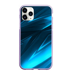 Чехол iPhone 11 Pro матовый Geometry stripes neon color, цвет: 3D-светло-сиреневый