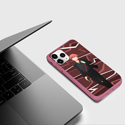 Чехол iPhone 11 Pro матовый Карма Акабанэ из Класса убийц, цвет: 3D-малиновый — фото 2