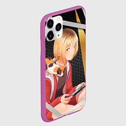 Чехол iPhone 11 Pro матовый Кенма Козуме из Волейбола, цвет: 3D-фиолетовый — фото 2