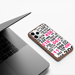 Чехол iPhone 11 Pro матовый Игра в кальмара паттерн чисел, цвет: 3D-коричневый — фото 2