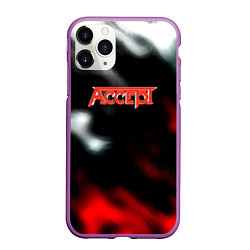 Чехол iPhone 11 Pro матовый Accept rock steel, цвет: 3D-фиолетовый