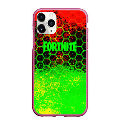 Чехол iPhone 11 Pro матовый Fortnite epic game броня, цвет: 3D-малиновый