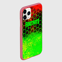 Чехол iPhone 11 Pro матовый Fortnite epic game броня, цвет: 3D-малиновый — фото 2