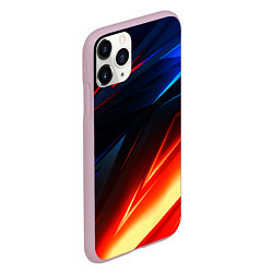 Чехол iPhone 11 Pro матовый Geometry stripes neon steel, цвет: 3D-розовый — фото 2