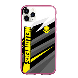 Чехол iPhone 11 Pro матовый Helldivers 2: Uniform Yellow x White, цвет: 3D-малиновый