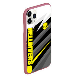 Чехол iPhone 11 Pro матовый Helldivers 2: Uniform Yellow x White, цвет: 3D-малиновый — фото 2
