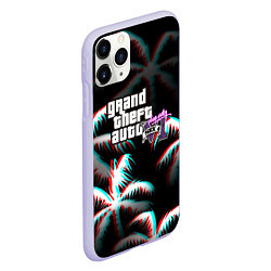 Чехол iPhone 11 Pro матовый GTA 6 vice city glitch, цвет: 3D-светло-сиреневый — фото 2