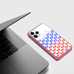 Чехол iPhone 11 Pro матовый Marshmello russia color, цвет: 3D-малиновый — фото 2