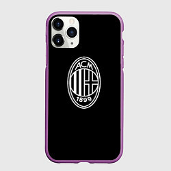 Чехол iPhone 11 Pro матовый Milan fc белое лого, цвет: 3D-фиолетовый