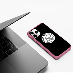Чехол iPhone 11 Pro матовый Ajax fc белое лого, цвет: 3D-малиновый — фото 2