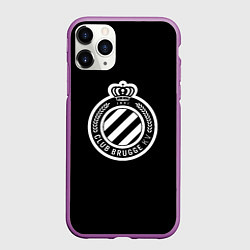 Чехол iPhone 11 Pro матовый Брюгге fc club белое лого, цвет: 3D-фиолетовый
