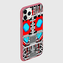 Чехол iPhone 11 Pro матовый Броня оптимуса прайма трансформеры, цвет: 3D-малиновый — фото 2