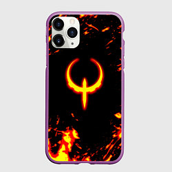 Чехол iPhone 11 Pro матовый Quake fire logo, цвет: 3D-фиолетовый