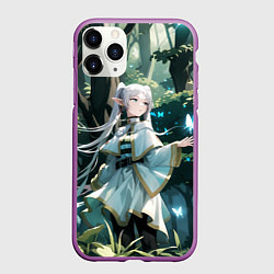 Чехол iPhone 11 Pro матовый Sousou no Frieren Фрирен butterfly, цвет: 3D-фиолетовый