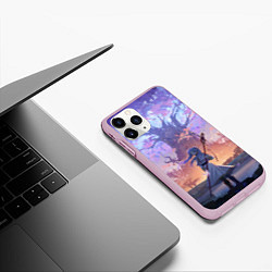 Чехол iPhone 11 Pro матовый Sousou no Frieren Фрирен tree, цвет: 3D-розовый — фото 2