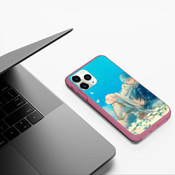 Чехол iPhone 11 Pro матовый Sousou no Frieren Himmel butterfly, цвет: 3D-малиновый — фото 2