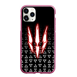 Чехол iPhone 11 Pro матовый The witcher - red logo, цвет: 3D-малиновый