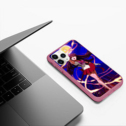 Чехол iPhone 11 Pro матовый Sailor Moon Рэй Хино, цвет: 3D-малиновый — фото 2