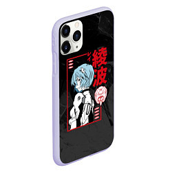 Чехол iPhone 11 Pro матовый Evangelion - Рей Аянами, цвет: 3D-светло-сиреневый — фото 2