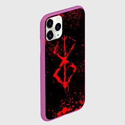 Чехол iPhone 11 Pro матовый Клеймо жертвы и брызги - Аниме Берсерк, цвет: 3D-фиолетовый — фото 2
