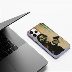 Чехол iPhone 11 Pro матовый Джон Уик с пистолетом, цвет: 3D-светло-сиреневый — фото 2