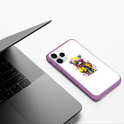 Чехол iPhone 11 Pro матовый Медвежонок аниме в стиле pop art, цвет: 3D-фиолетовый — фото 2