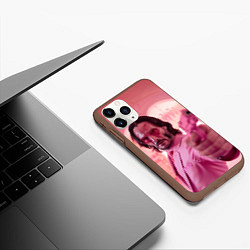 Чехол iPhone 11 Pro матовый Джон Уик в розовых очках сердечках, цвет: 3D-коричневый — фото 2