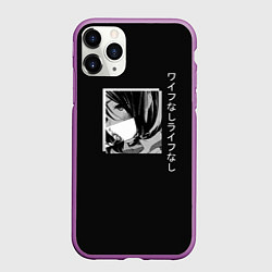 Чехол iPhone 11 Pro матовый Aesthetic anime waifu, цвет: 3D-фиолетовый